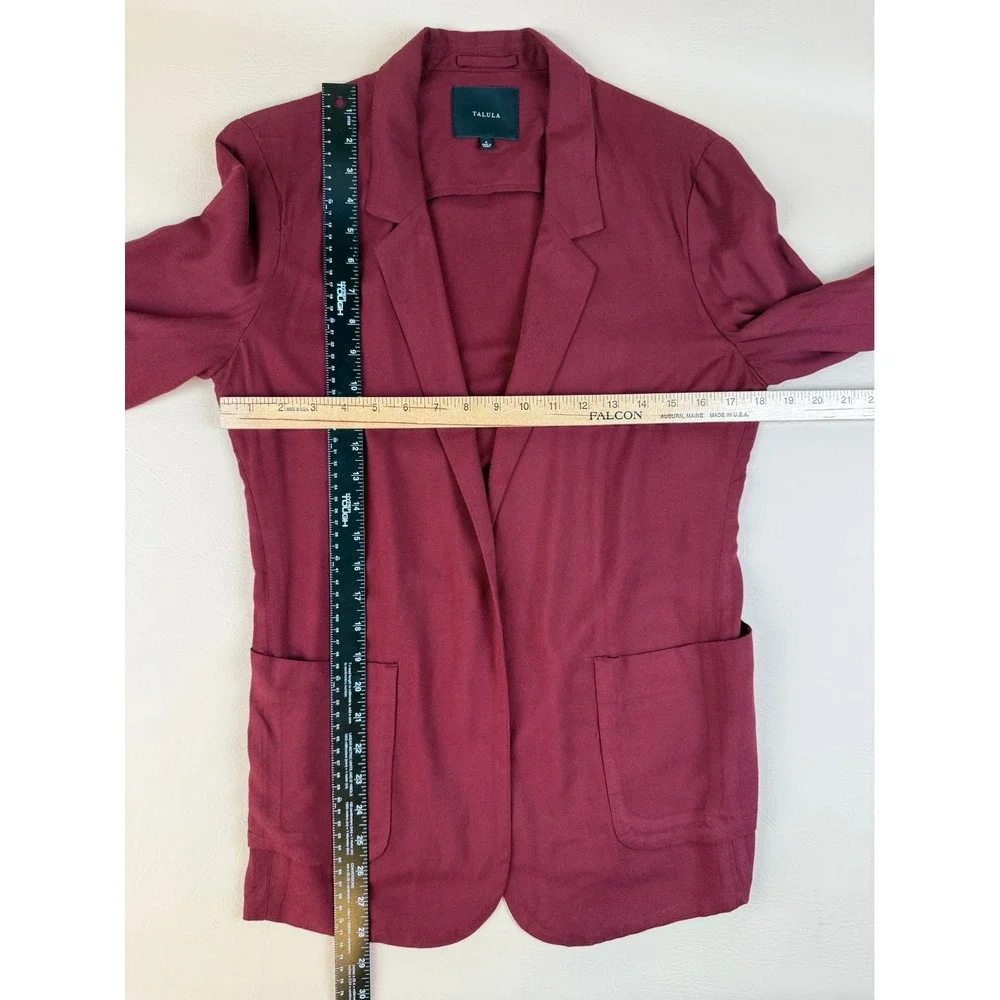Dark Academia Blazer Rayon Open Front Pocket Size 6 Talula
